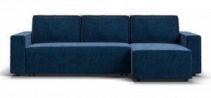 Диван угловой раскладной НПБ Норд велюр Монолит синий 282х150