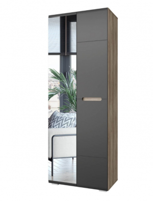 Шкаф 2-х створчатый распошной Наоми графит 80х46х217