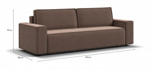 Диван прямой Норд Велюр Монолит мокко 245х95х100