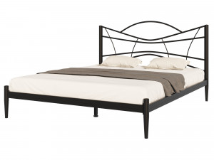 Кровать  двухспальная  из металла Нори  черная 160х200