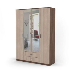 Шкаф распашной 4-х створчатый Квадро Шимо светлый/Шимо темный 160х50х220