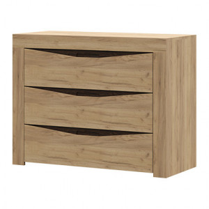 Комод 3 ящика Паола КМ 701 Дуб крафт золотой/венге 100х44х78