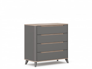 Комод четыре ящика серый 89 см
