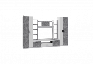 Гостиная Cидней-2 Белый/Ателье светлое 300х47х200