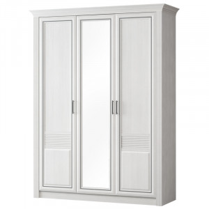 Шкаф трехдверный Орлеан белый с зеркалом