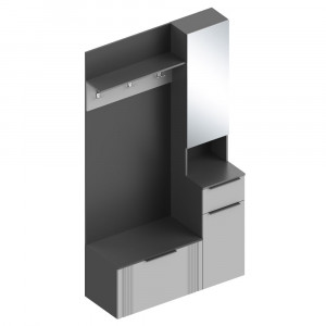 Прихожая Вита правое исполнение серый ЛОФТ 120х45х220