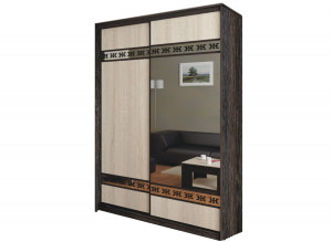 Шкаф купе распашной 2-х створчатый  Сидней-У венге\Дуб светлый 158х64х230