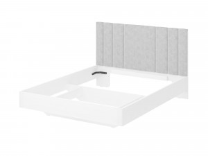 Кровать двуспальная Николь 901.01 белый/серый велюр 168х210