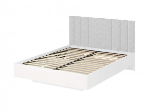 Кровать двуспальная с подъемным механизмом Николь 901.21 белая/серый велюр 170х210 см