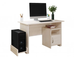 Стол компьютерный с тумбой Альфа дуб кобург 147х60х74