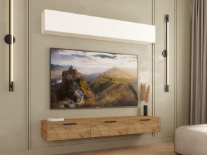 Мини-гостиная Джерси белая/дуб золотой 180х40