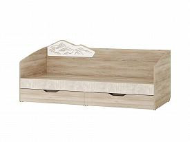 Кровать односпальная с ящиками Эверест 500.11 дуб кронберг/белый 90х200