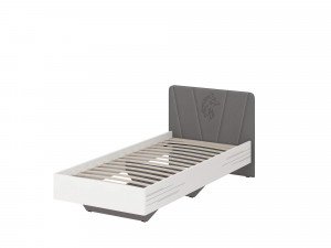 Кровать односпальная Аляска 501.10 Белый Шпон/Оникс/Графит 90х200