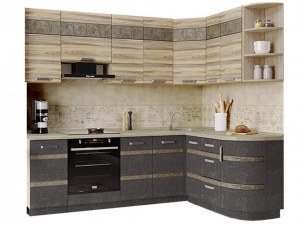 Кухонный гарнитур угловой Бруклин 22 дуб кронберг/лагода/антрацит 240х163