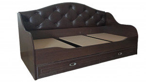 Кровать экокожа коричневая 190*90 см с ящиками