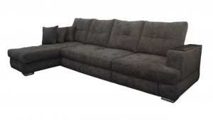 Диван угловой Престиж модулный коричневый плюш 345х175 см