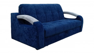 Диван прямой двуместный Аккорд 2 синий велюр 180 см.
