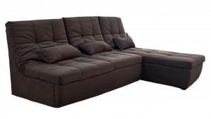Диван угловой раскладной ППУ София 2 коричневый велюр  225х170