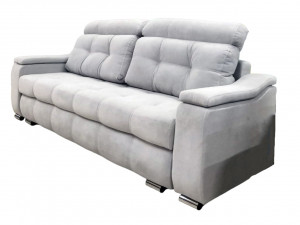 Диван прямой раскладной ППУ Альфа-Нью серый велюр 230 см
