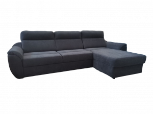 Диван угловой раскладной Вегас с оттоманкой серый велюр 300х180