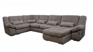 Диван Комфорт П-образный мемори бежевый плюш 420х180 см