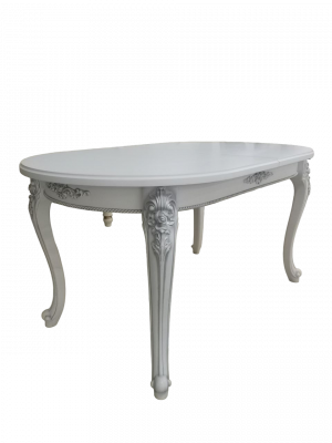 Стол кухонный овальный  раскладной белый 90х160