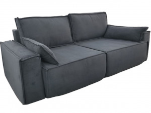 Диван прямой раскладной ППУ Лортон Серый Велюр 230см