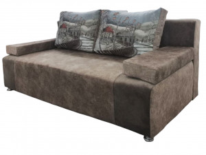 Диван Прямой раскладной Еврокнижка Коричневый город 190см