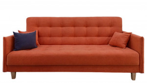 Диван Книжка Прямой Велюр Оранжевый 205см