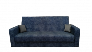 Диван-книжка прямой раскладной ППУ Алекс-К синий велюр 213 см