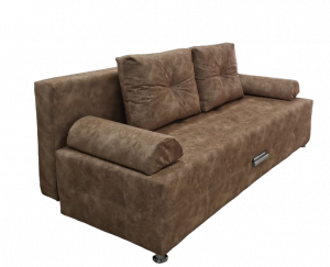 Диван прямой раскладной Валик бежевый велюр с утяжкой 190 см