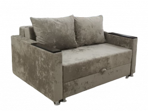 Диван прямой  раскладной Баян бежевый плюш 120 см