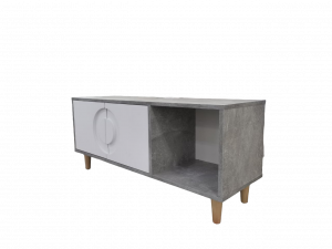 Тумба под ТВ Арт Мини белый\серый 101х35х48