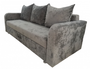 Диван прямой  раскладной ППУ Еврокнижка Серый Плюш 220 см