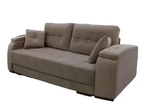 Диван прямой раскладной Юта бежевый велюр 232 см