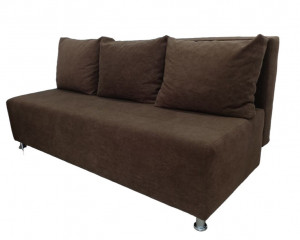 Диван прямой раскладной ППУ  Евро коричневый без подлокотников 190 см