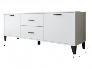 Тумба ТВ с ящиками белая 150х39х55 см