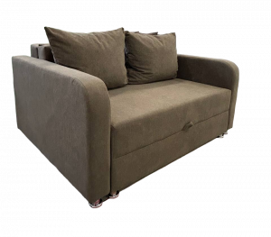 Диван прямой раскладной Баян 4 с мягкими подлокотниками Бежевый Велюр 145 см