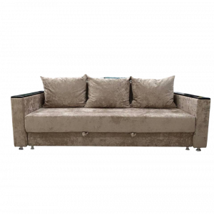 Диван прямой раскладной ППУ Еврокнижка розовый плюш 220 см