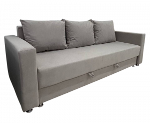 Диван прямой раскладной НПБ Орион 1 с мягкими скругленными подлокотниками Бежевый Велюр 240 см