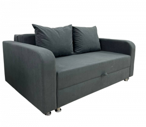 Диван прямой раскладной Баян-4 с мягкими подлокотниками Серый Велюр 165 см