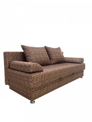 Диван прямой раскладной ППУ Озон антивандальная ткань коричневая 190 см