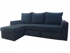Диван угловой раскладной Гермес-1 синий 160х145