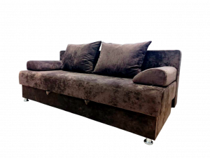 Диван прямой раскладной ППУ Озон еврокнижка коричневый плюш 190х85х80
