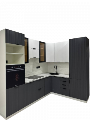 Кухонный гарнитур Норд серый софт пломбир/маренго 200х270 см