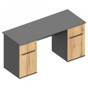 Стол письменный 2-х тумбовый Стил дуб золотистый серый 150х60х76