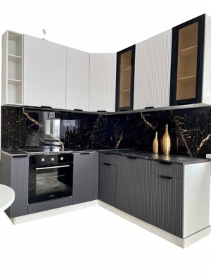 Кухонный гарнитур Норд серый софт пломбир/маренго 180х200 см