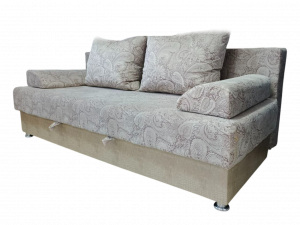 Диван прямой раскладной ППУ Еврокнижка бежевый узоры 190см