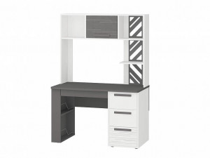 Стол с надстройкой (лев/прав) Аляска 61 Белый Шпон / Оникс / Графит 120х60х171