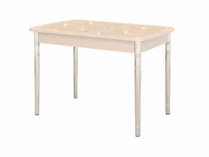 Обеденный стол раздвижной с 2-мя вставками Орфей 29.10 Кобург бежевый 120(+40+40)х75х75